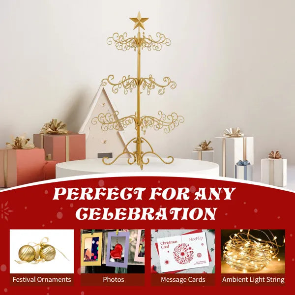 3ft Wrought Iron Christmas Tree, Metal Ornament Display Tree Stand