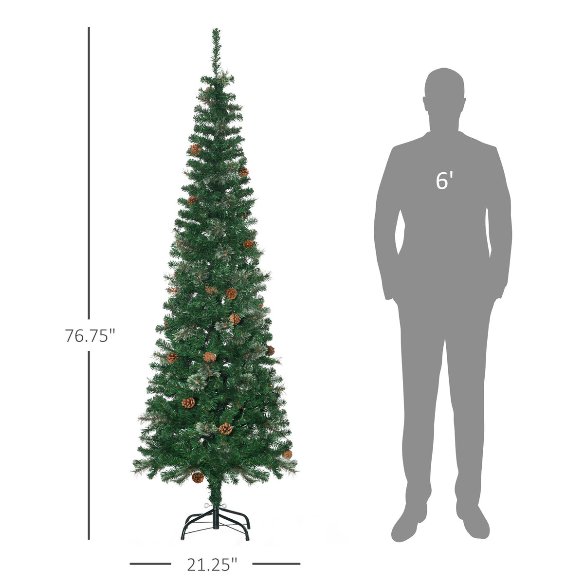 6.5 Foot Pencil Artificial Christmas Tree