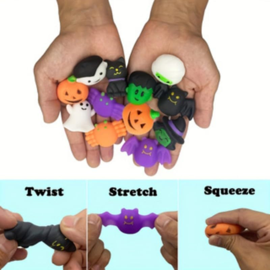 1 Pack - 36 Pcs Halloween Kawaii Mini Mochi Toys, Cute Squeeze Stress