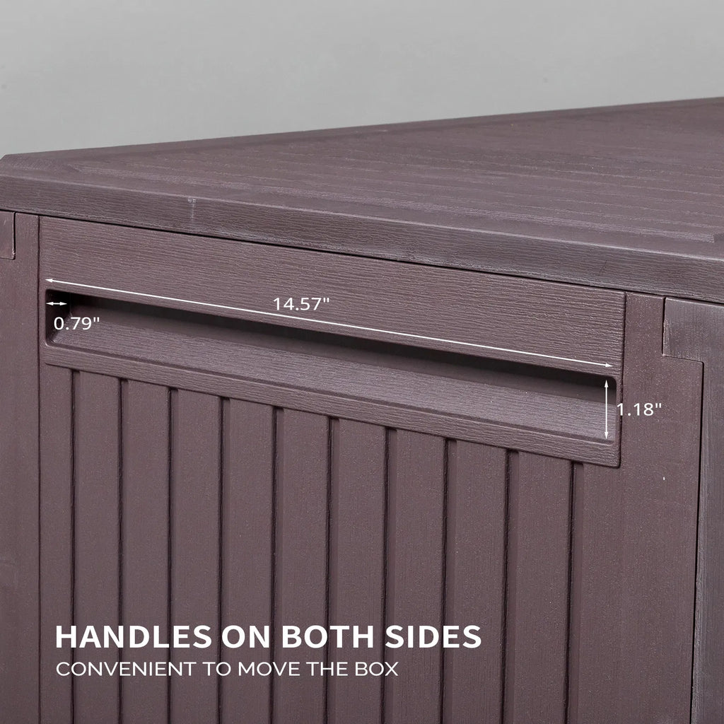 90gal Outdoor Garden Plastic Storage Deck Box Chest Tools Cushions Toys