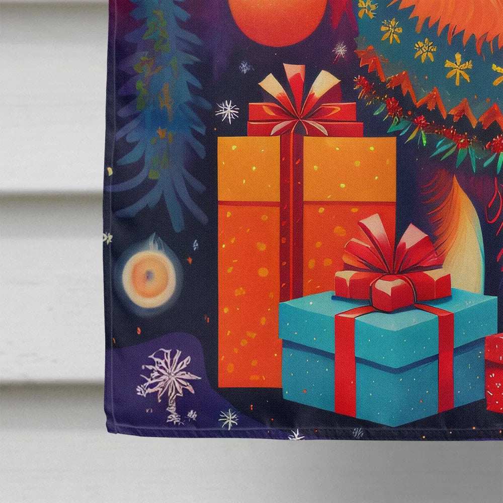 Finnish Spitz Holiday Christmas House Flag Large Porch Sleeve Pole