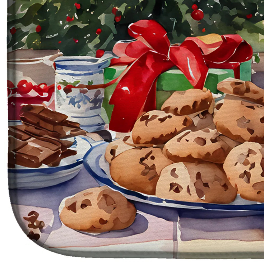 Labrador Retriever Christmas Cookies Dish Drying Mat Absorbent Dish