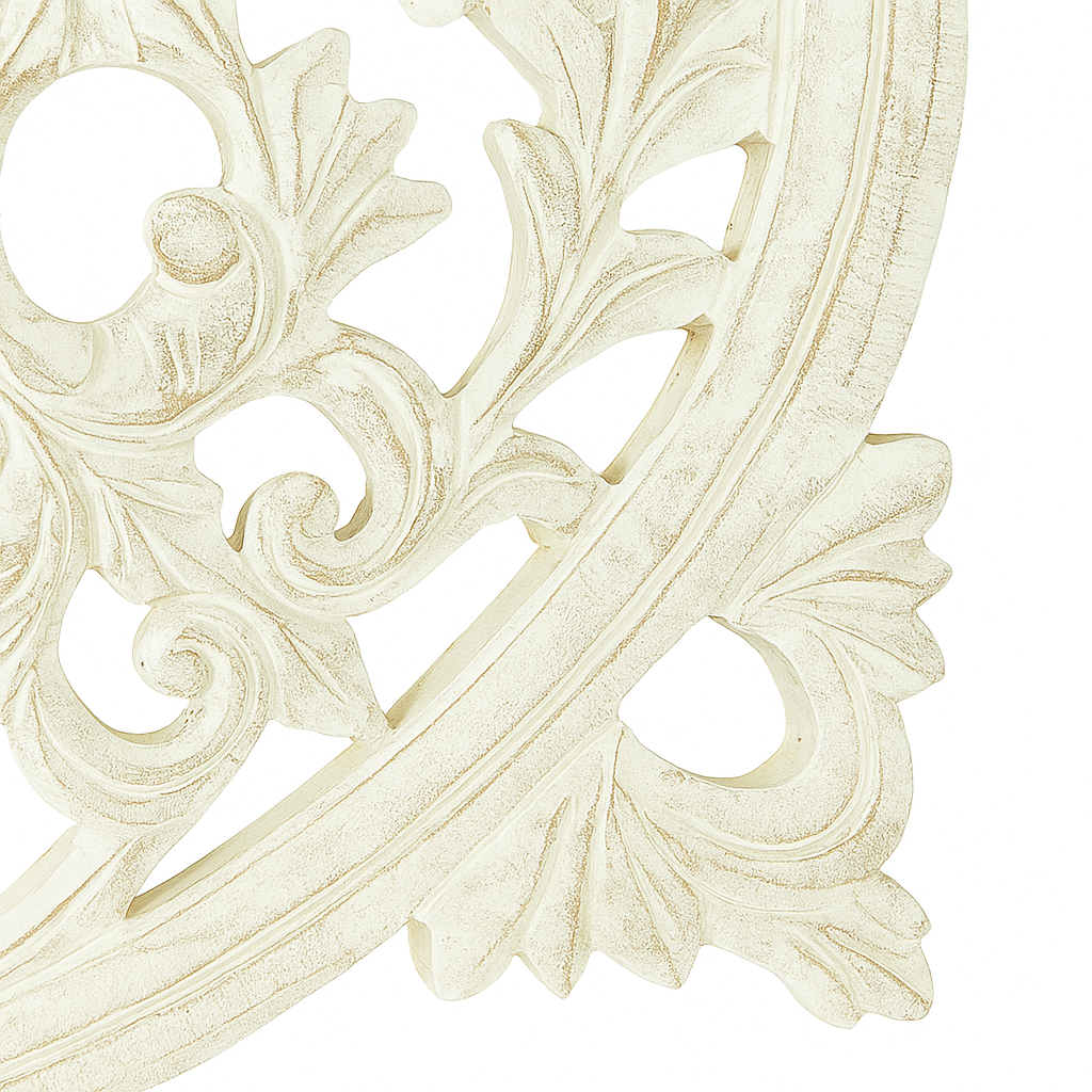 White Square Shape Handcrafted Wooden Wall Decor Elegant Home Accent