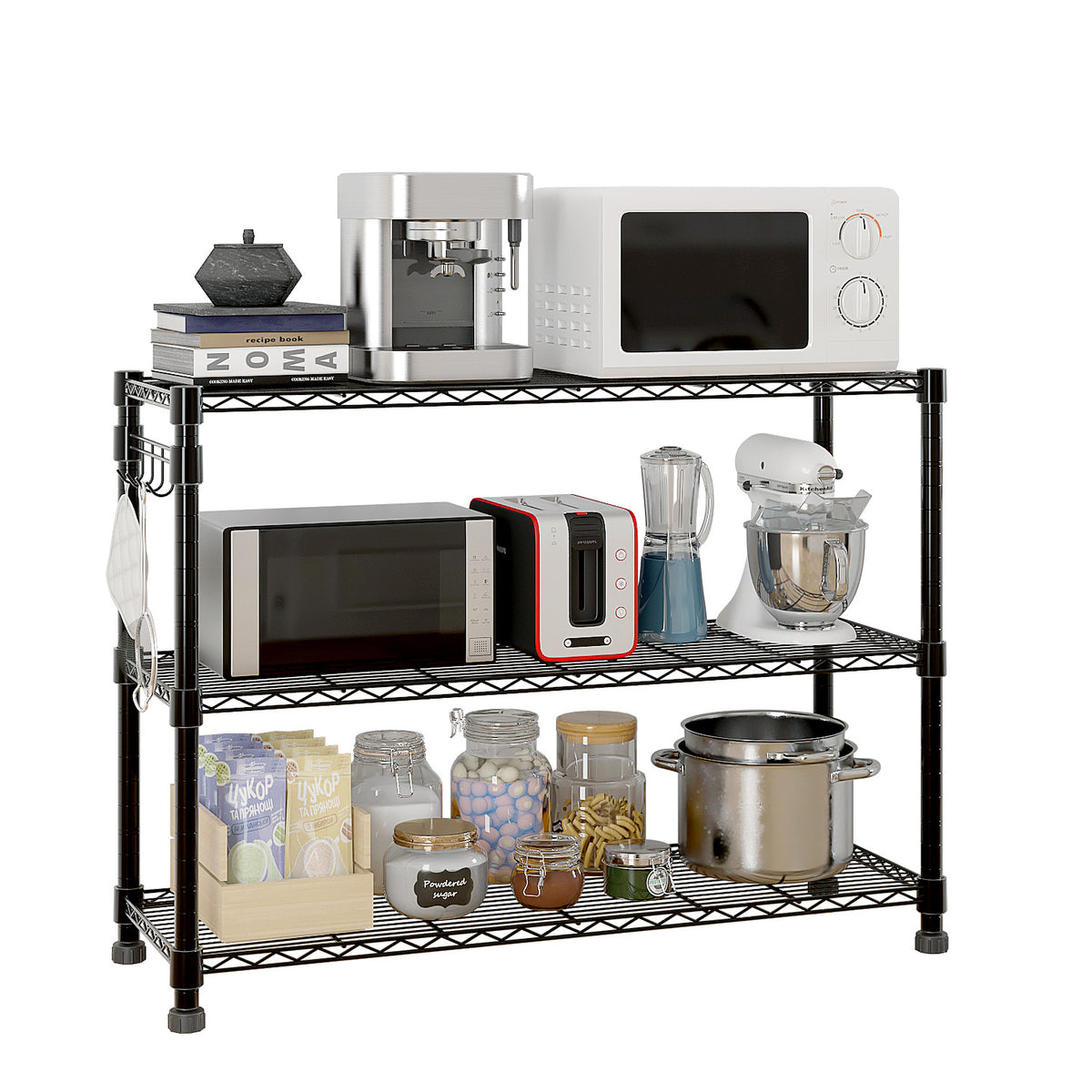 6-Tier Disassembly And Free Assembly Nsf-certified Steel Wire Shelving