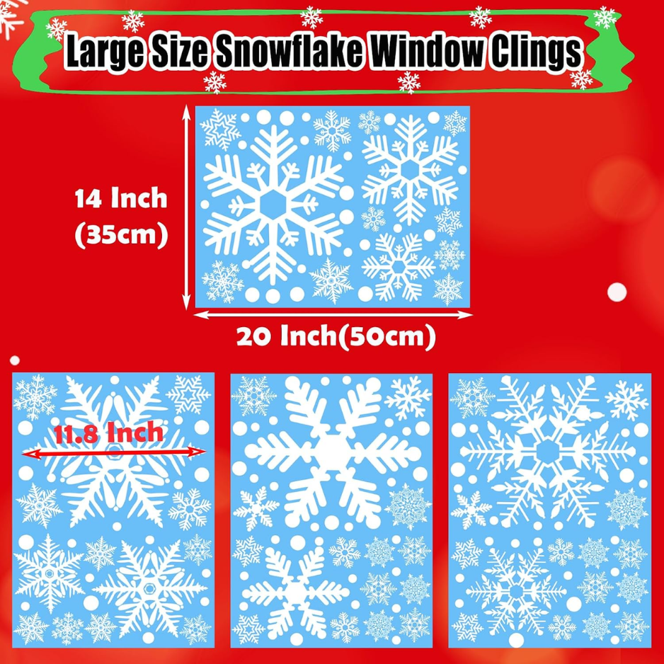 Large Snowflake Window Clings For Christmas Window Decorations