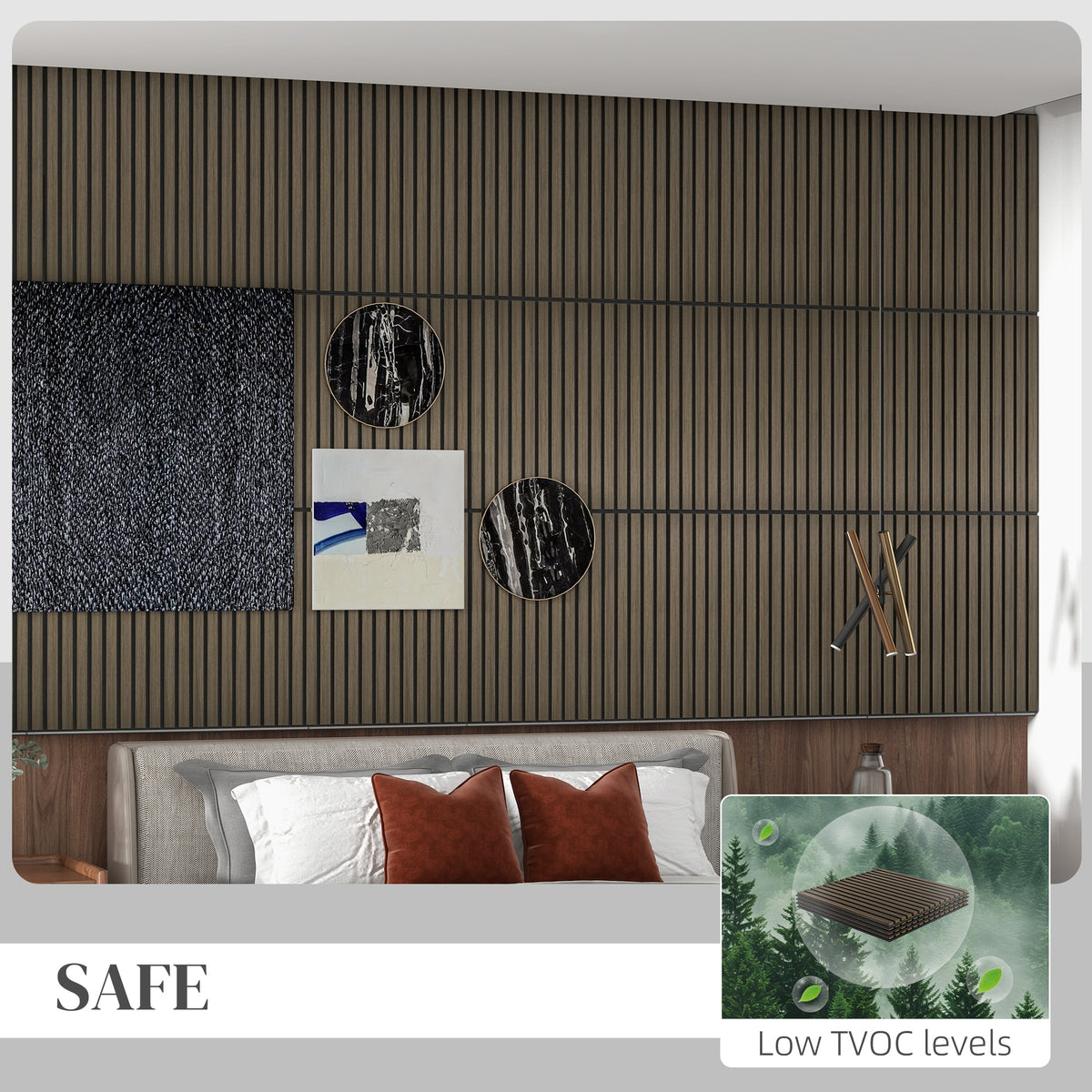 24" X 24" Wood Panels For Wall, 4 Pack Acoustic Panels, Sound Absorbing