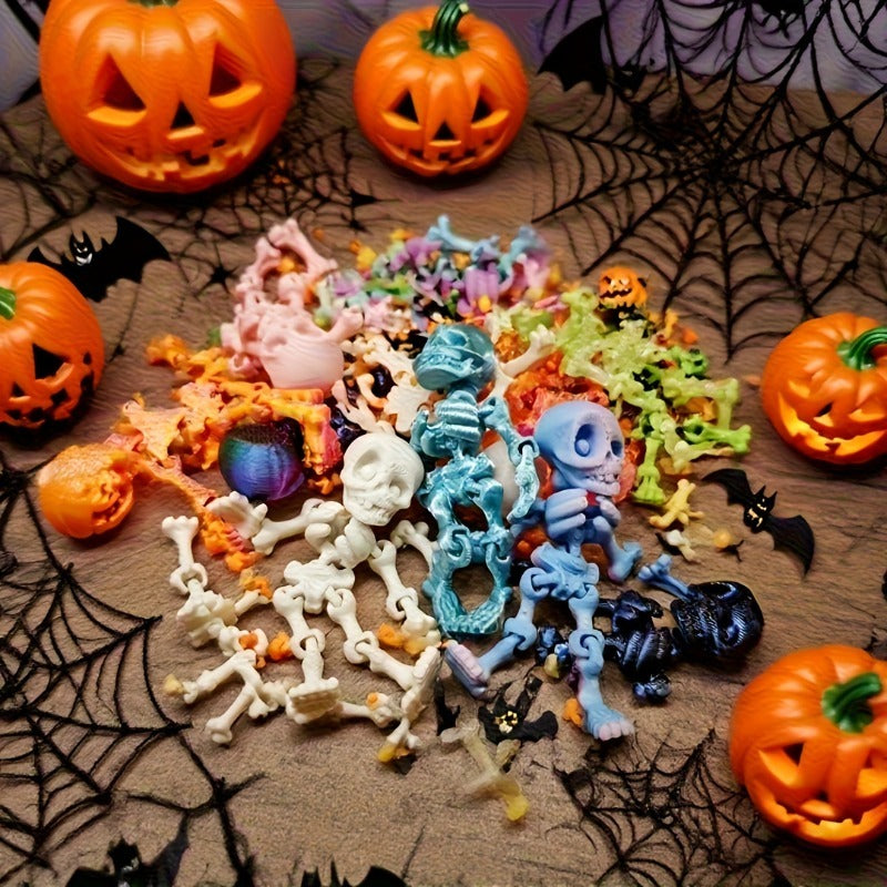 Halloween Mini Skeleton Figurines 30PCS 60PCS, Random Colors