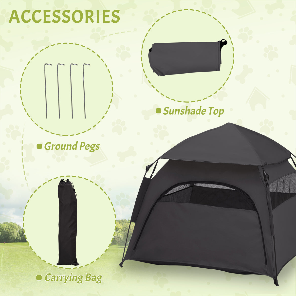Pop Up Dog Tent For Extra Large And Large Dogs With Carry Bag