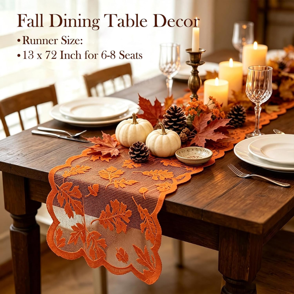 Fall Table Runner Thanksgiving Decorations 13 X 72 Inch Maples Leaves