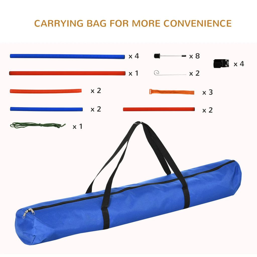 Dog Pet Agility Training Kit High Jump Weave Pole Ring Obedience