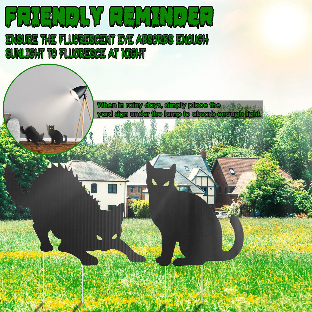 6Pcs Skull Or 6Pcs Tomb Or 5Pcs Black Cat Halloween Yard Sign