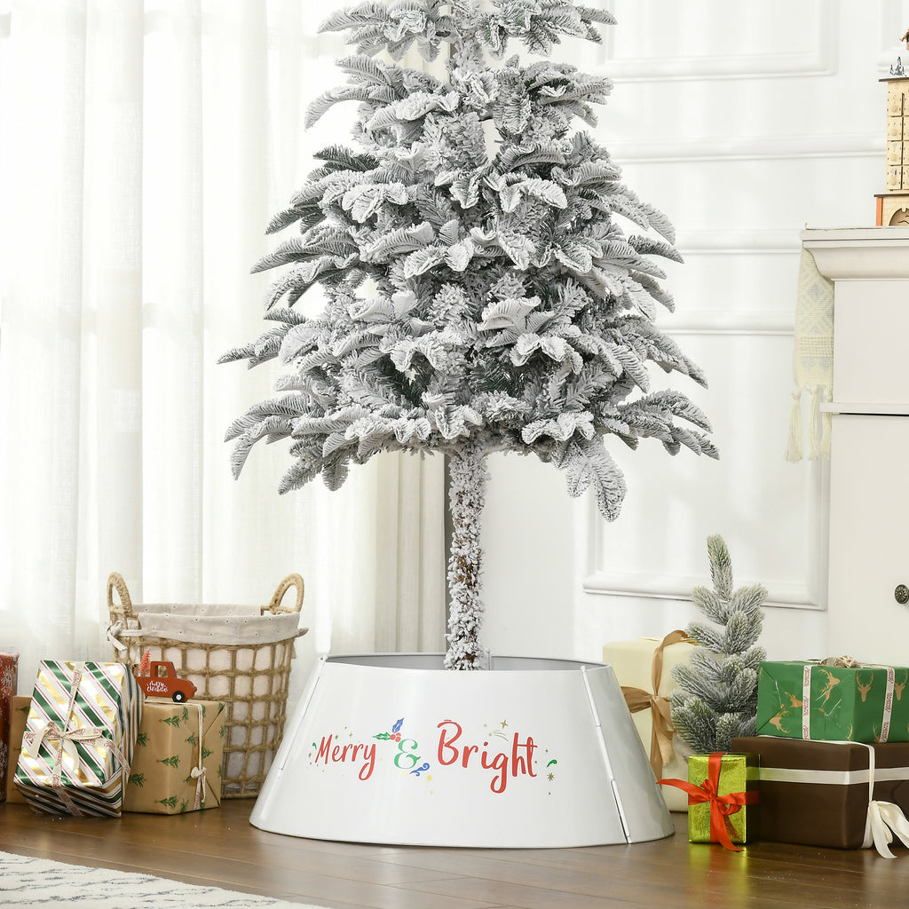 Steel Christmas Tree Collar, 26 in, Merry & Bright
