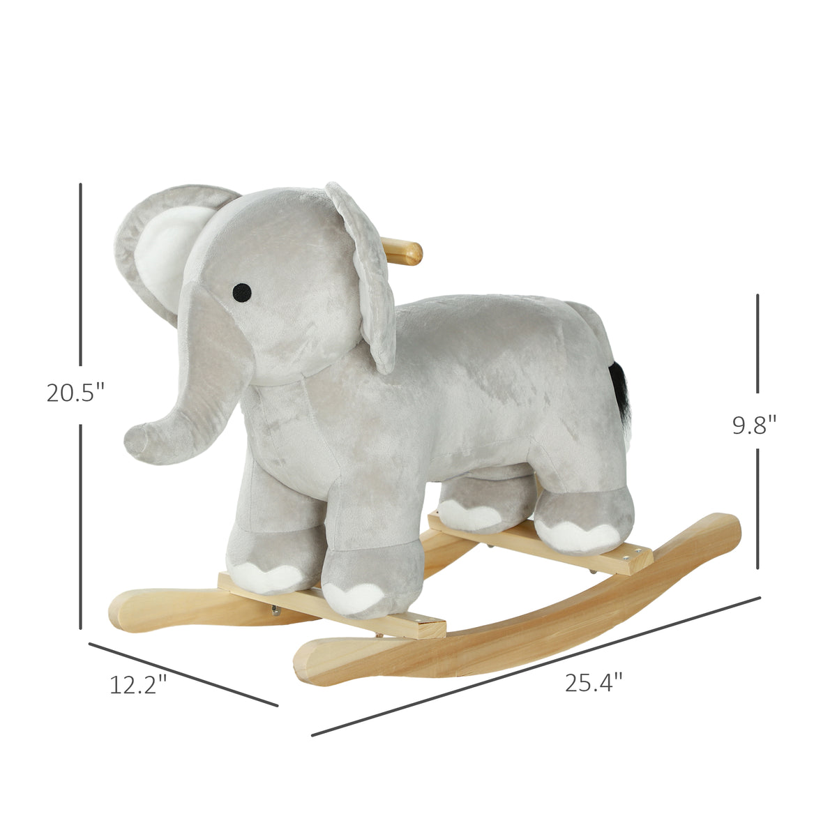 Kids Rocking Animal, Elephant Rocker With Realistic Sounds, Plush Ride