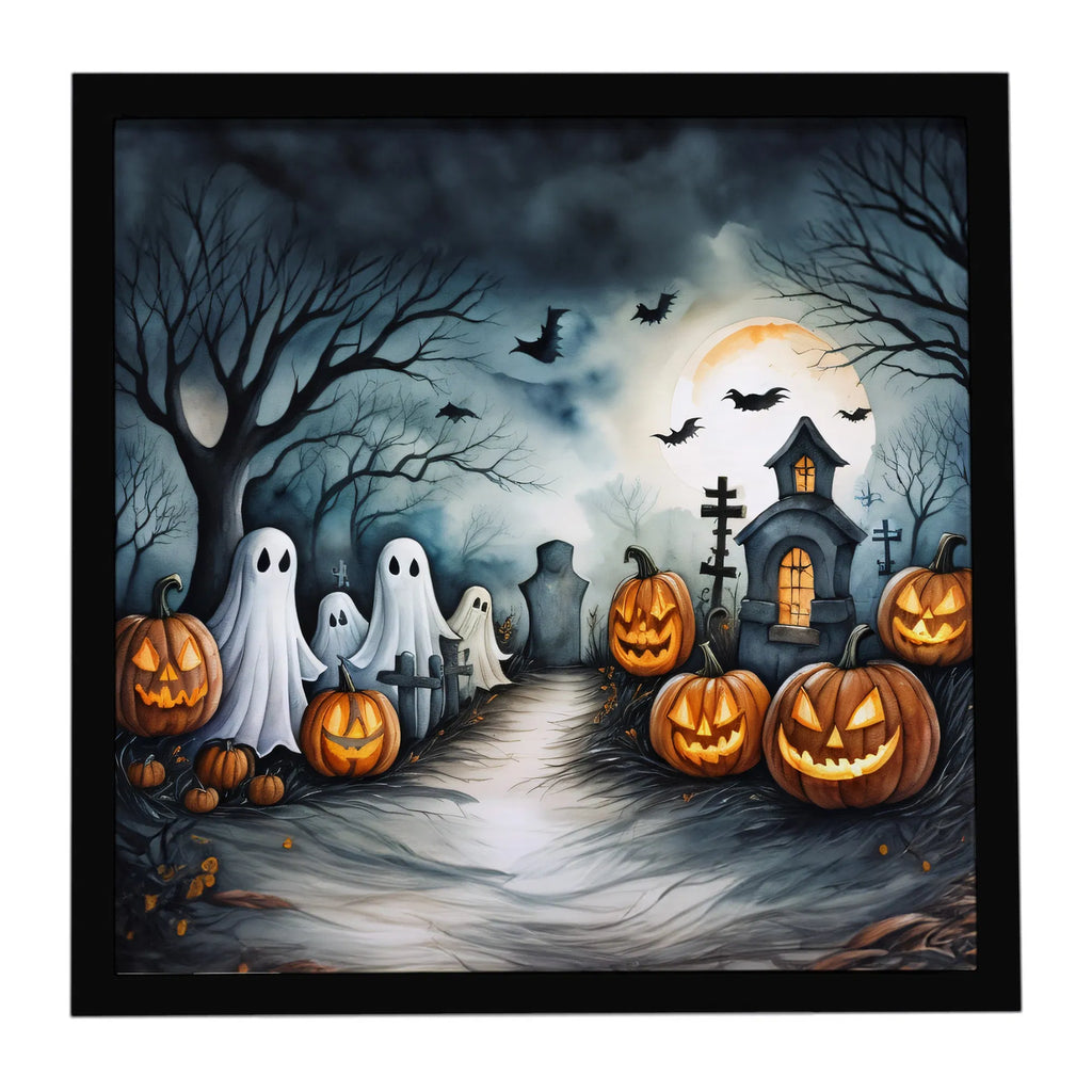 Ghosts Spooky Halloween Framed Metal Print Bathroom, Kitchen, Office