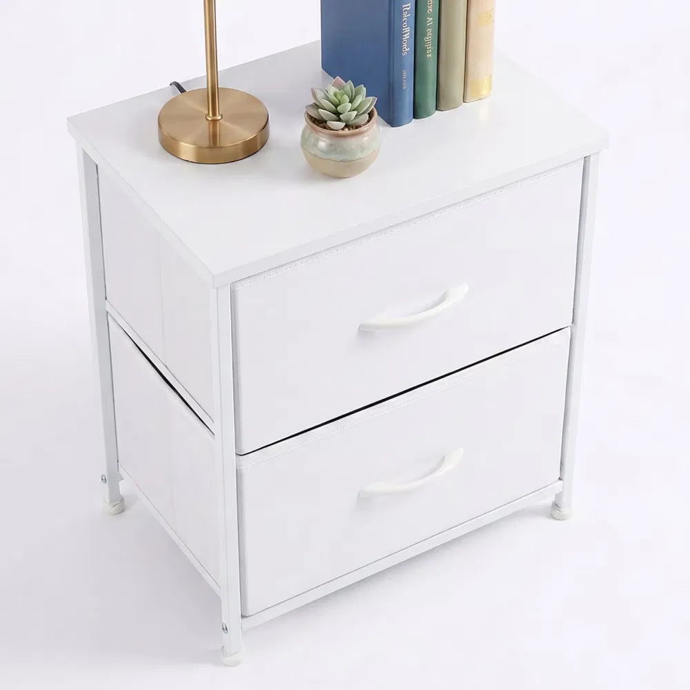 2/4-Drawer Dresser With Metal Frame & Wood Top, Fabricstorageorganizer