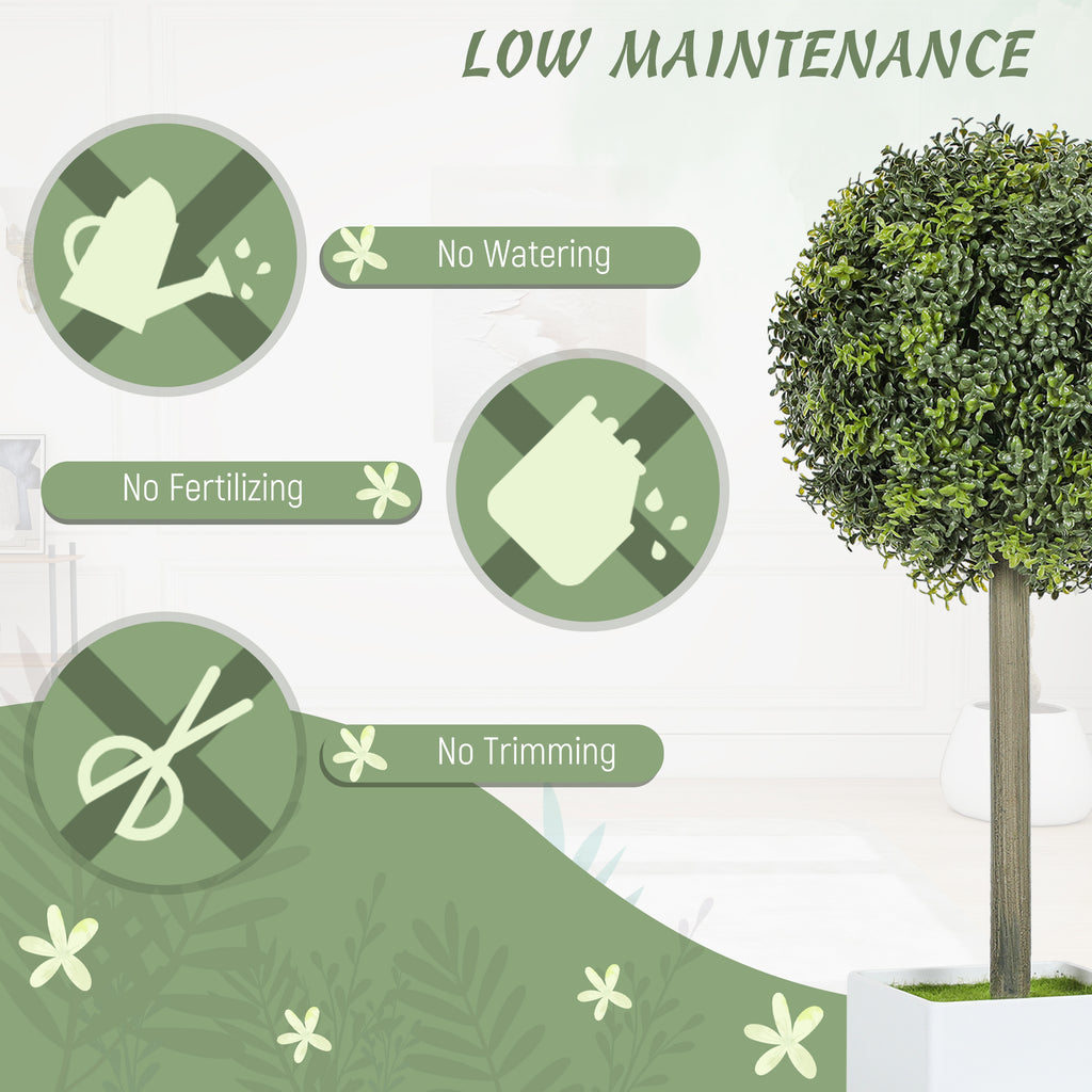Lifelike Artificial Plants Set Of 2, Fake Boxwood Topiary Balls