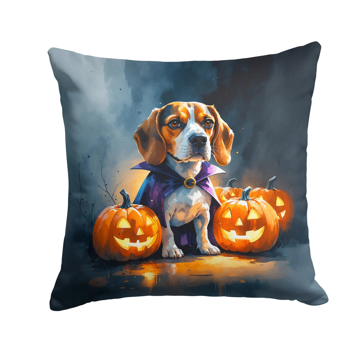 Beagle Puppy Halloween Throw Pillow Machine Washable, Indoor Outdoor