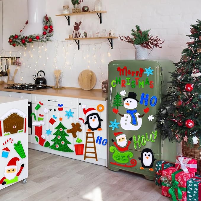 Christmas Gel Window Clings, Reusable Holiday Window Stickers