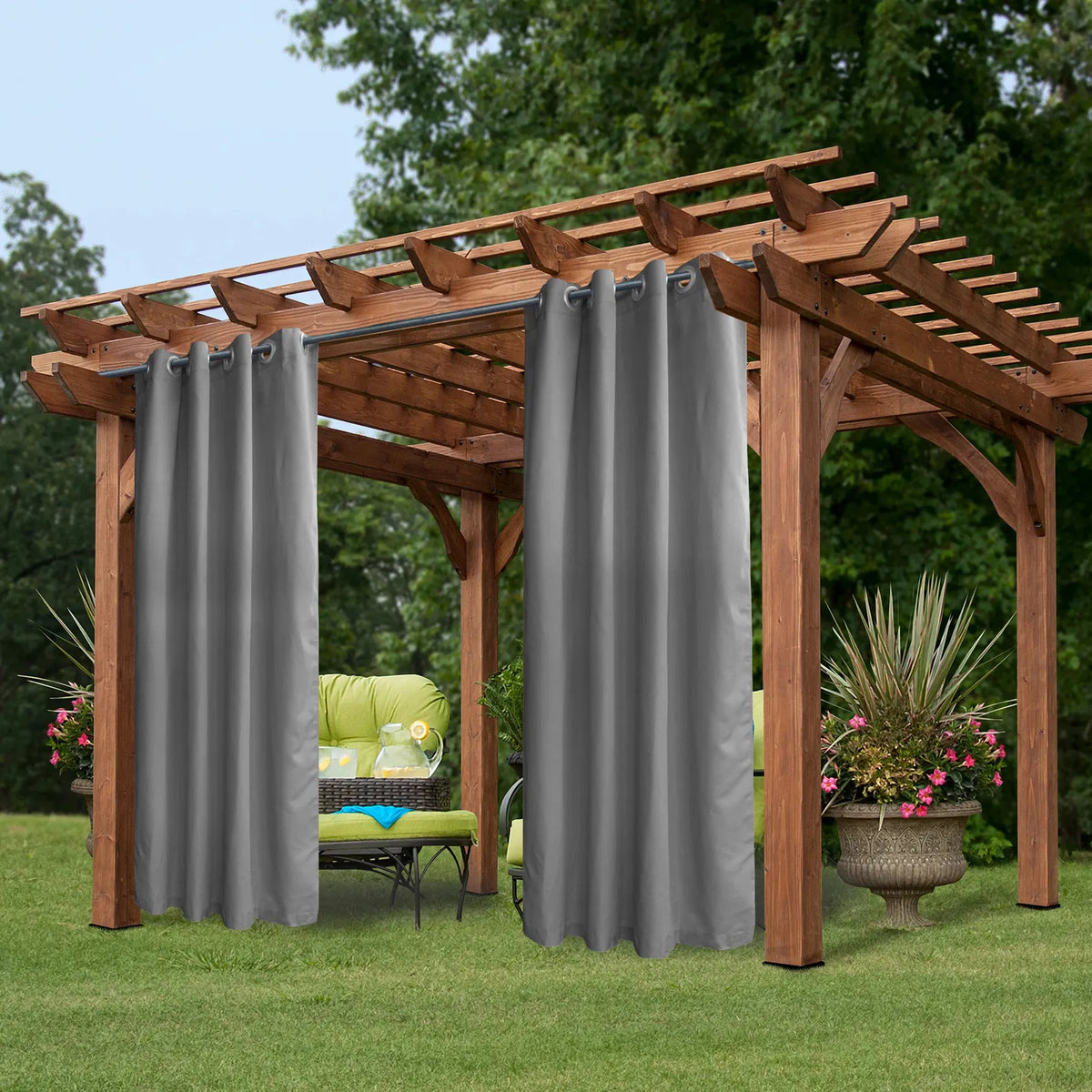 Grey Thermal Grommet Blackout Curtain - 50 In. W X 84 In. L