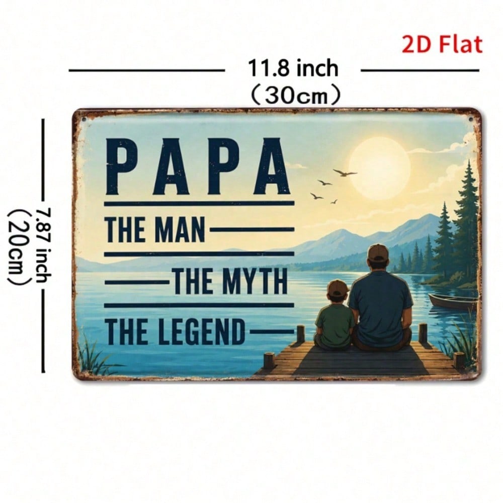 Papa The Man The Myth The Legend Sign, Lake View Bronze 2D Father's Day