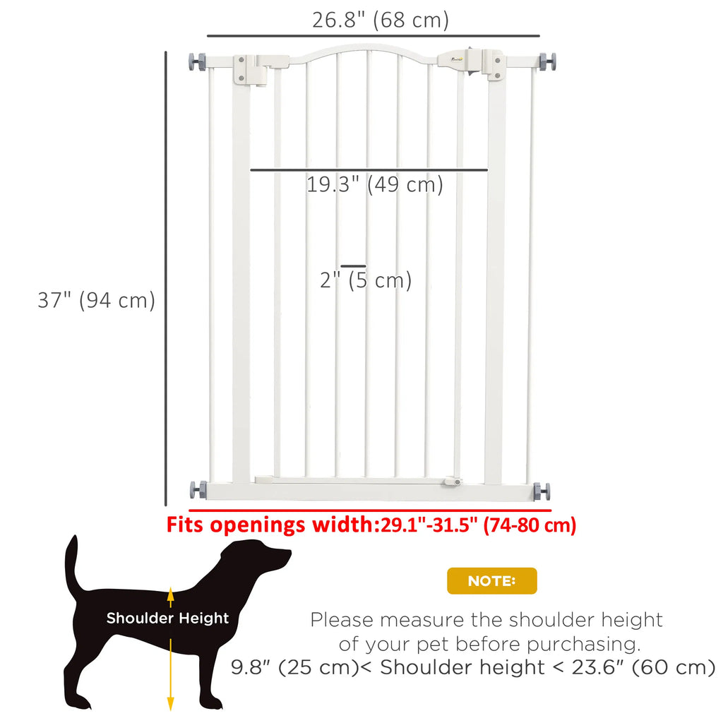 Extra Tall Dog Gate With Door, Pressure Fit, Auto Close, Double Locking