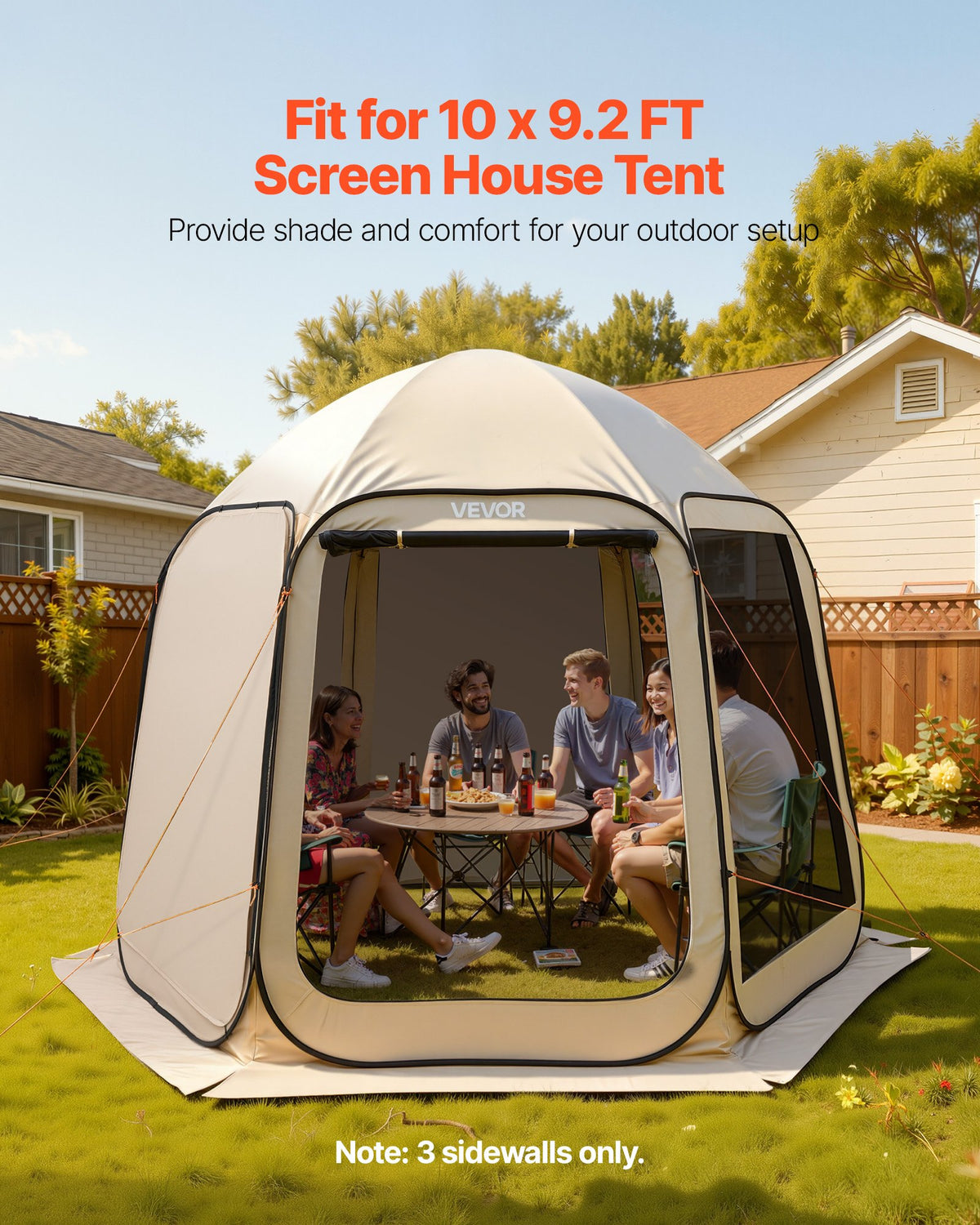Sun Shade Sail Canopy Covers, Fit For 10 X 9.2 Ft Screen House Tent