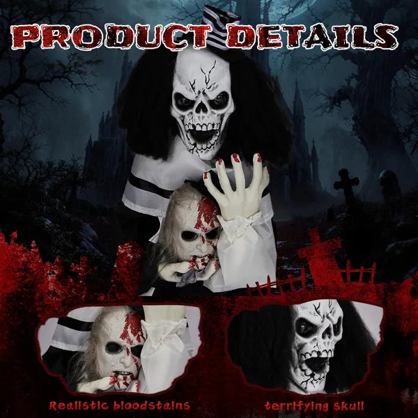 1.8ft Halloween Decoration Scary Clown, Sound-actived Party Decor