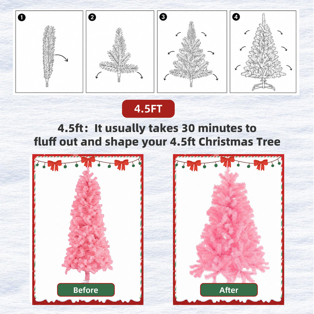 Prelit Christmas Tree, Realistic Spruce, With Metal Stand
