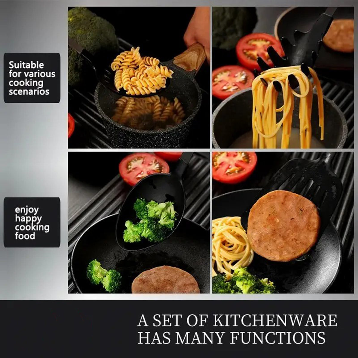 High Quality 5-piece Cooking Utensil Set - Stainless Steel Handle