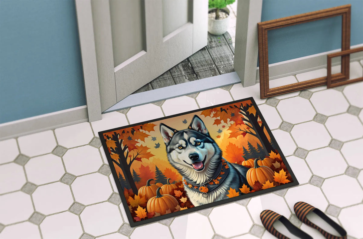 Siberian Husky Fall Doormat Front Door Mat Indoor Outdoor Rugs