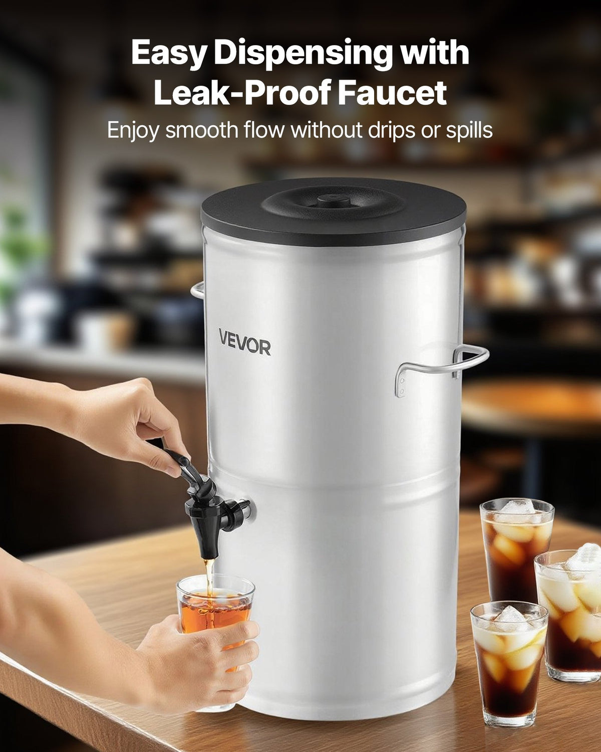 Ice Tea Dispenser 4 Gal/15L For Iced Tea Juice Coffee 304 Stainless