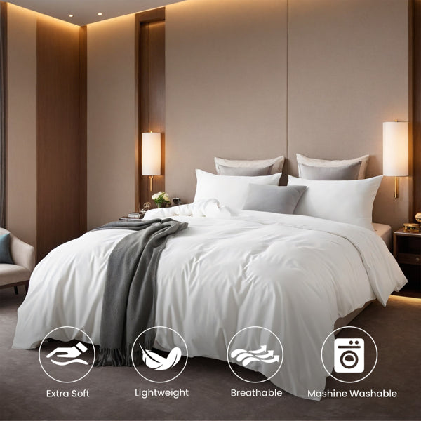 Solid Color Oversized Duvet Cover Set Available In White And Pink.