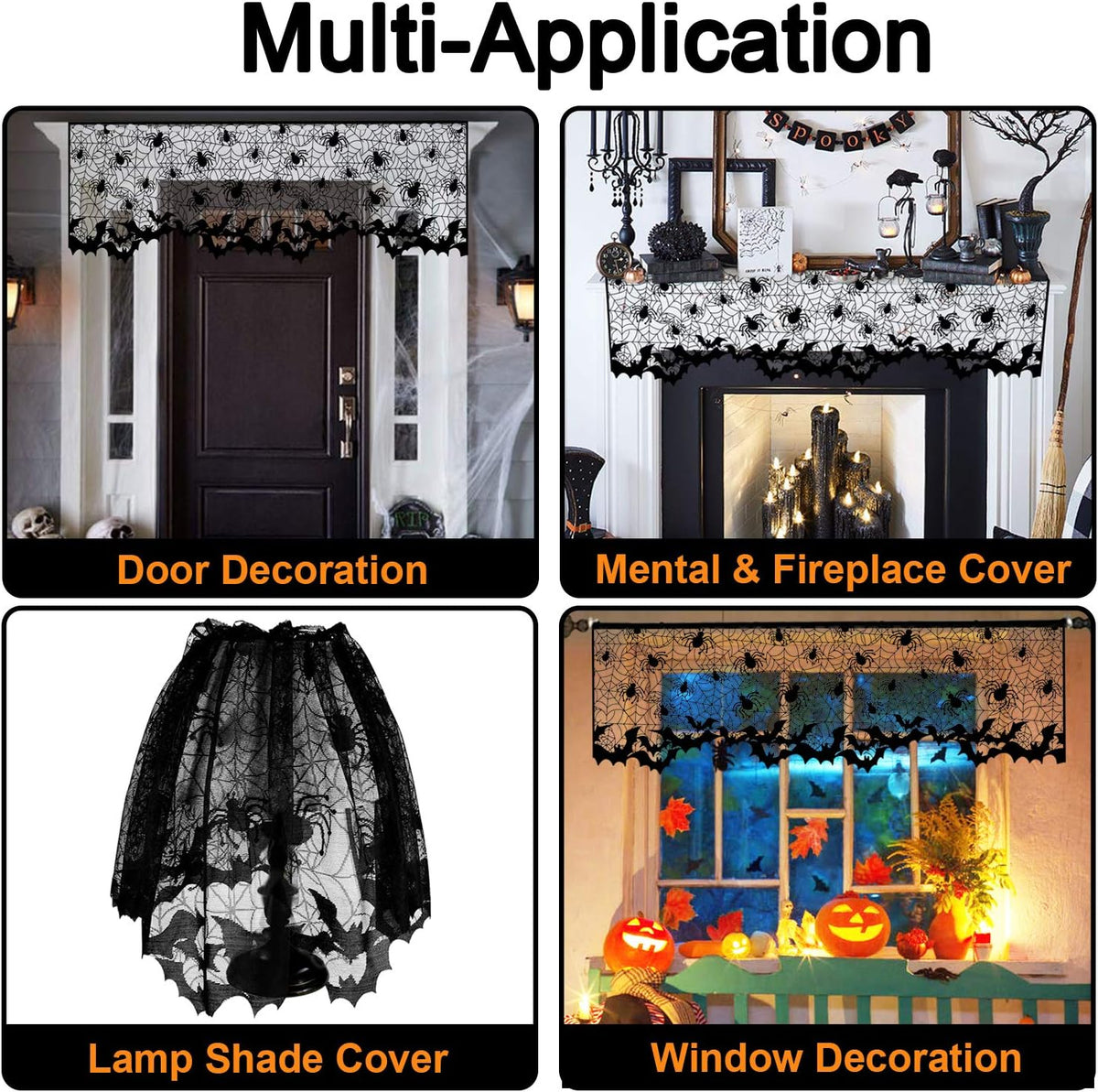 3 Pcs Halloween Lamp Shade Covers, Spooky Decorative Lamp Covers