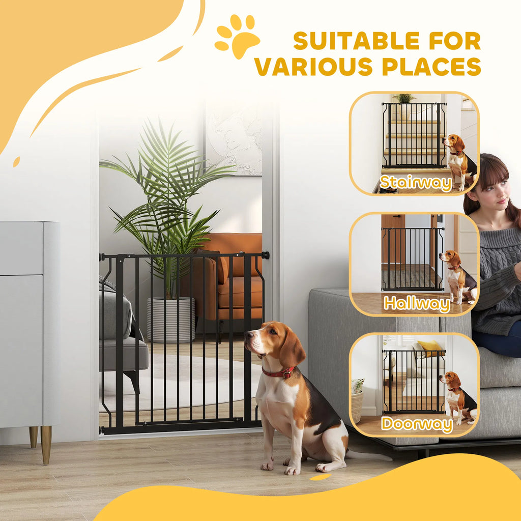 30"- 34" Easy Install Pet Gate W/ Door & Double Locking System, Extra