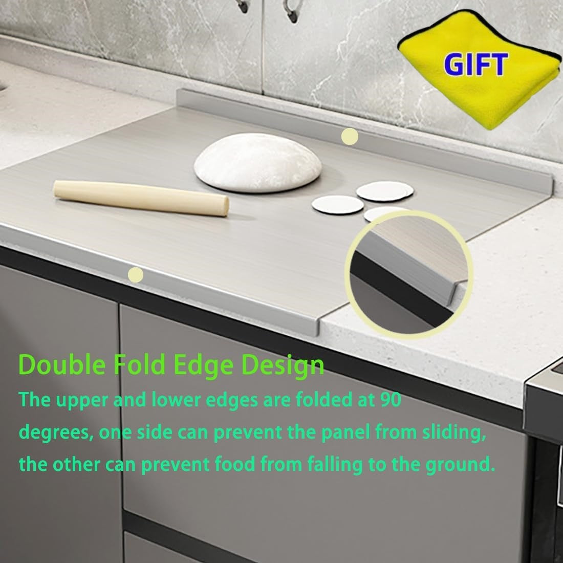 304 Stainless Steel Double-edge Chopping Board, Non-moldy And Easy