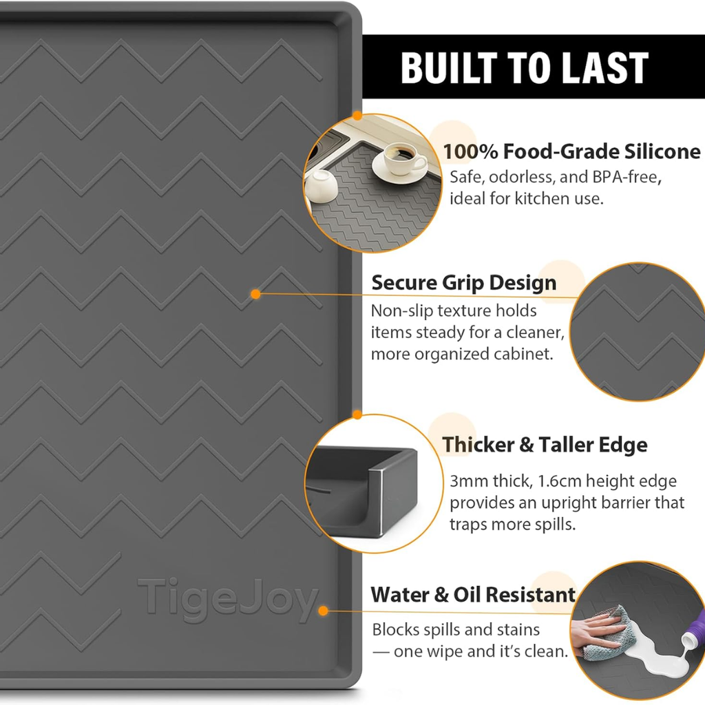 Under Sink Mats For Kitchen Waterproof, Leak-proof Silicone Mat Sink