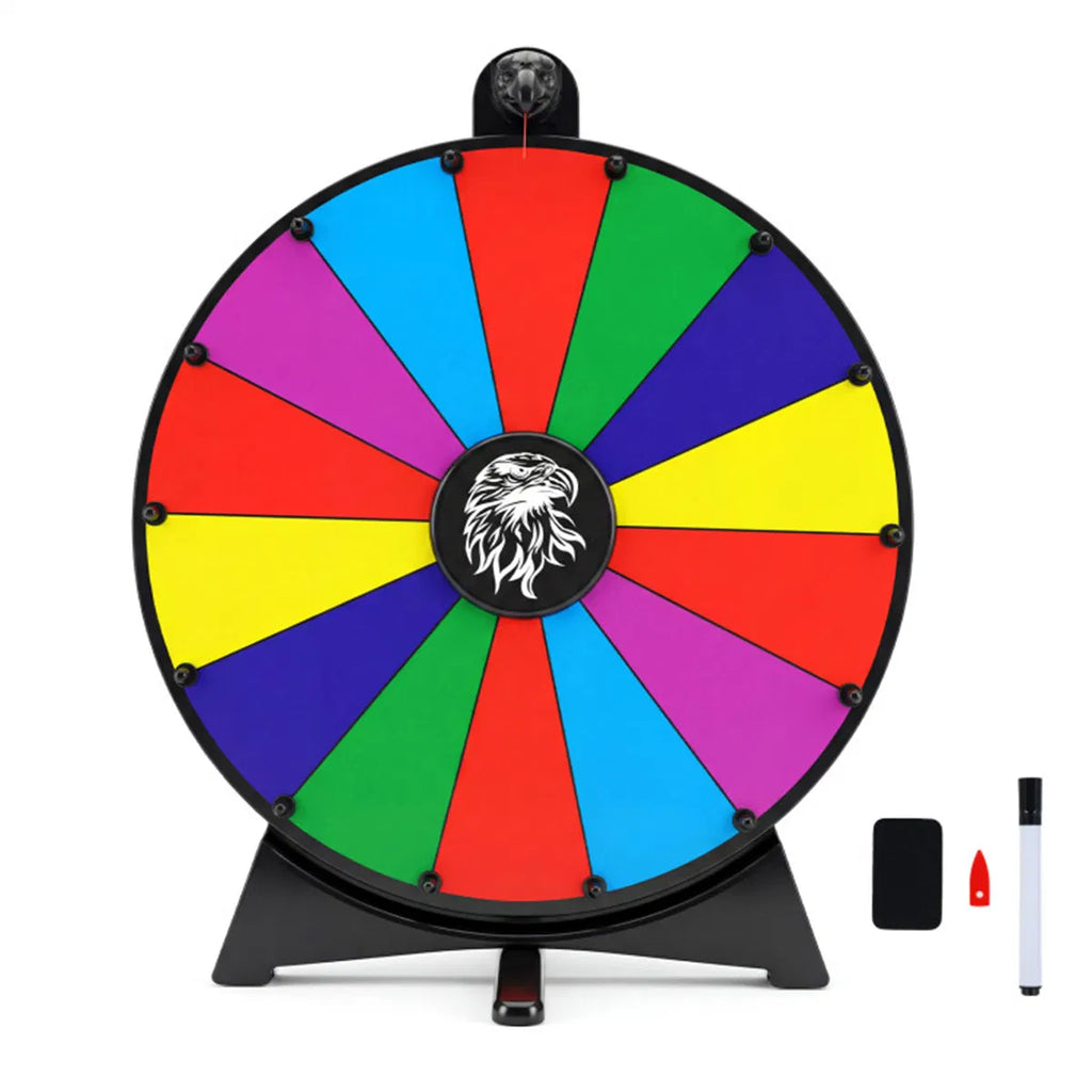 24" Spinning Prize Wheel With Foldable Stand-up & Tabletop Fortune