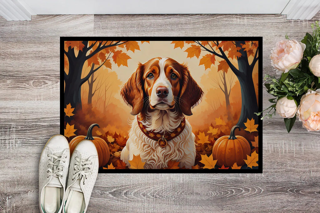 Brittany Spaniel Fall Doormat Front Door Mat Indoor Outdoor Rugs