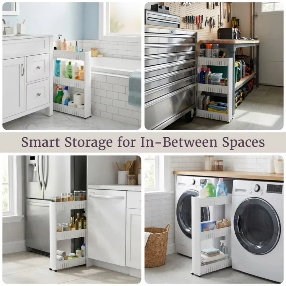 3-Tier Rolling Cart For Kitchens And Laundry Rooms