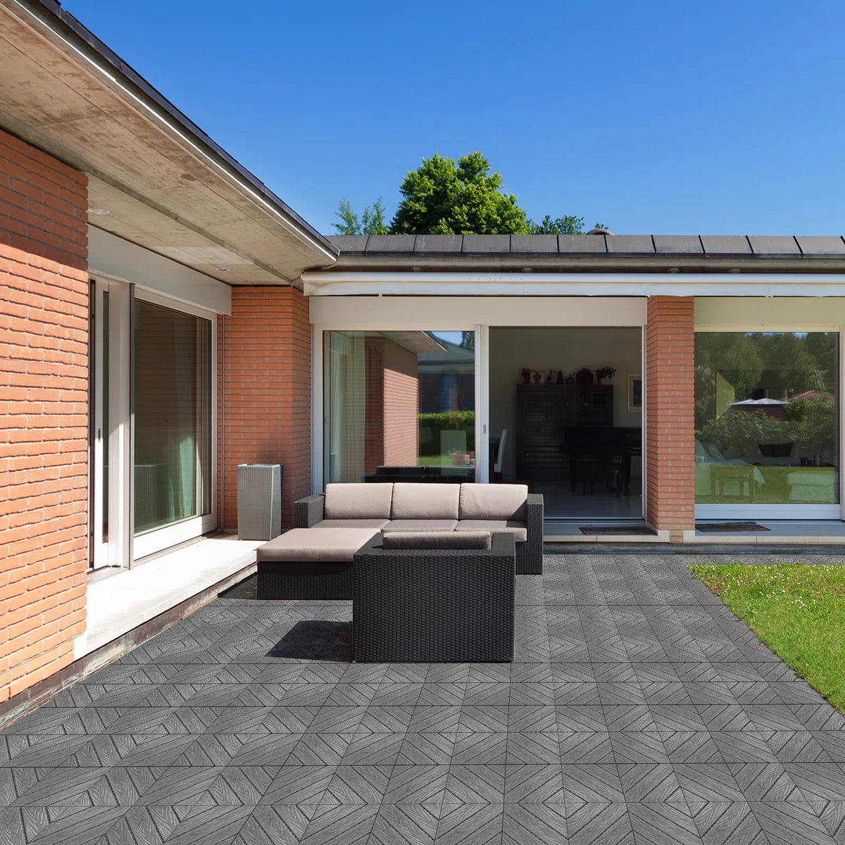 Plastic Interlocking Deck Tiles, 27 Pack, 11.8"x11.8" Waterproof