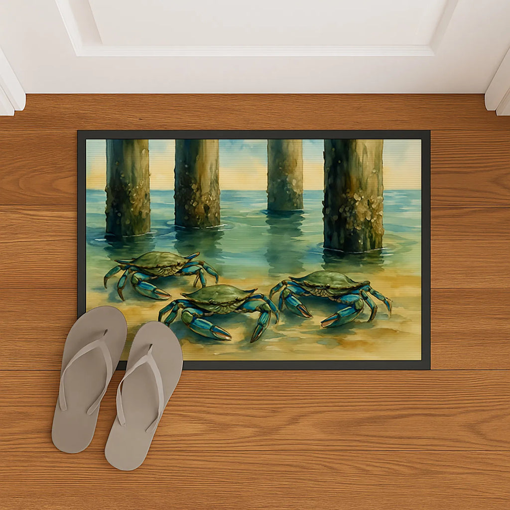Crabs Under The Pier Doormat Front Door Mat Indoor Outdoor Rugs