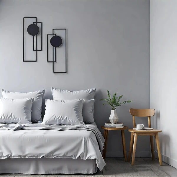 Abstract Line Iron Wall Art Set Modern Minimalist Black And White Decor