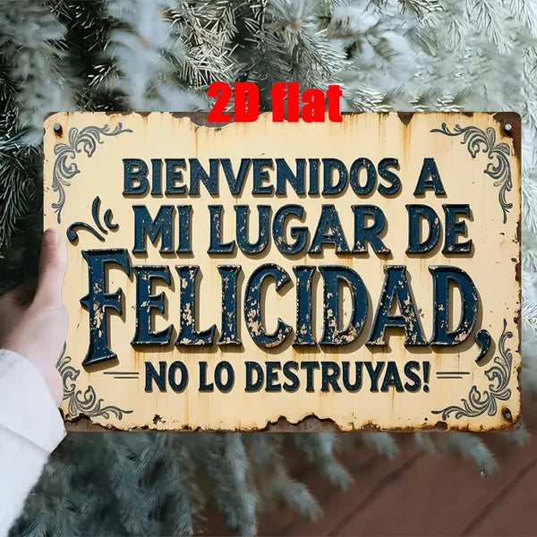 Welcome To My Happy Haven Do Not Ruin It Vintage Metal Sign Floral