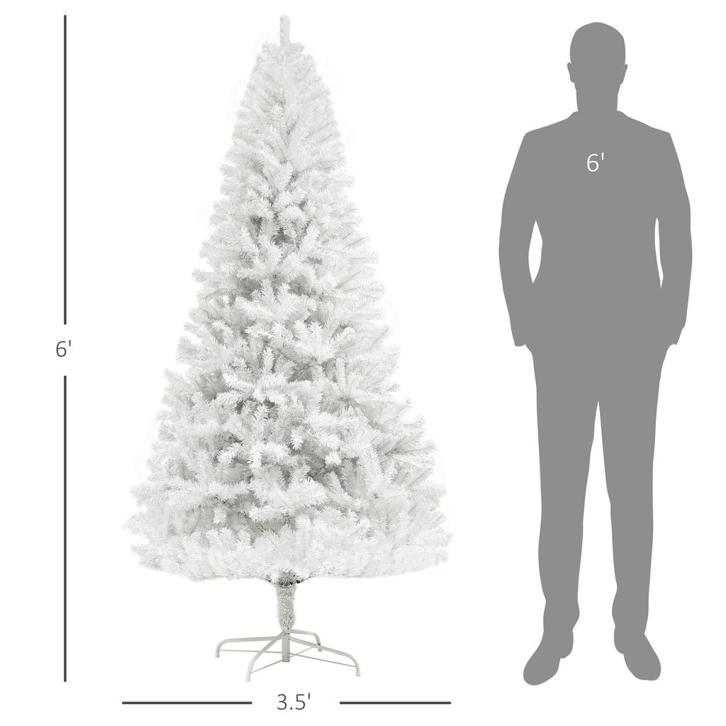 6ft Unlit Artificial White Christmas Tree, Holiday Decor