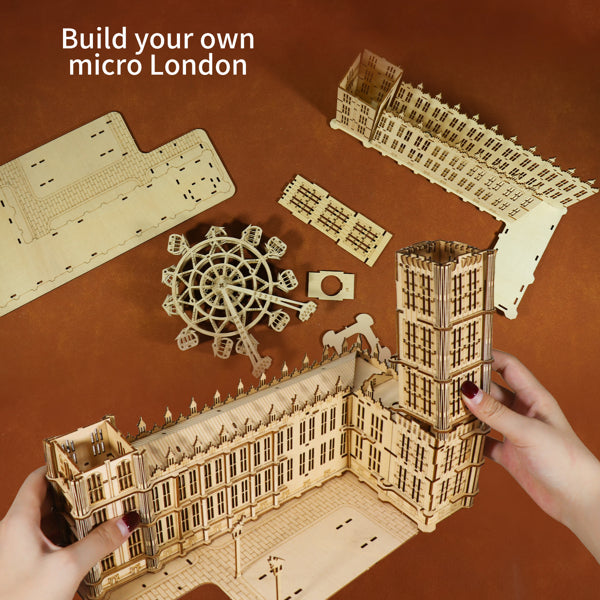 3D Wooden Puzzle Big Ben Model Kits Desktop Clock DIY Building Blocks