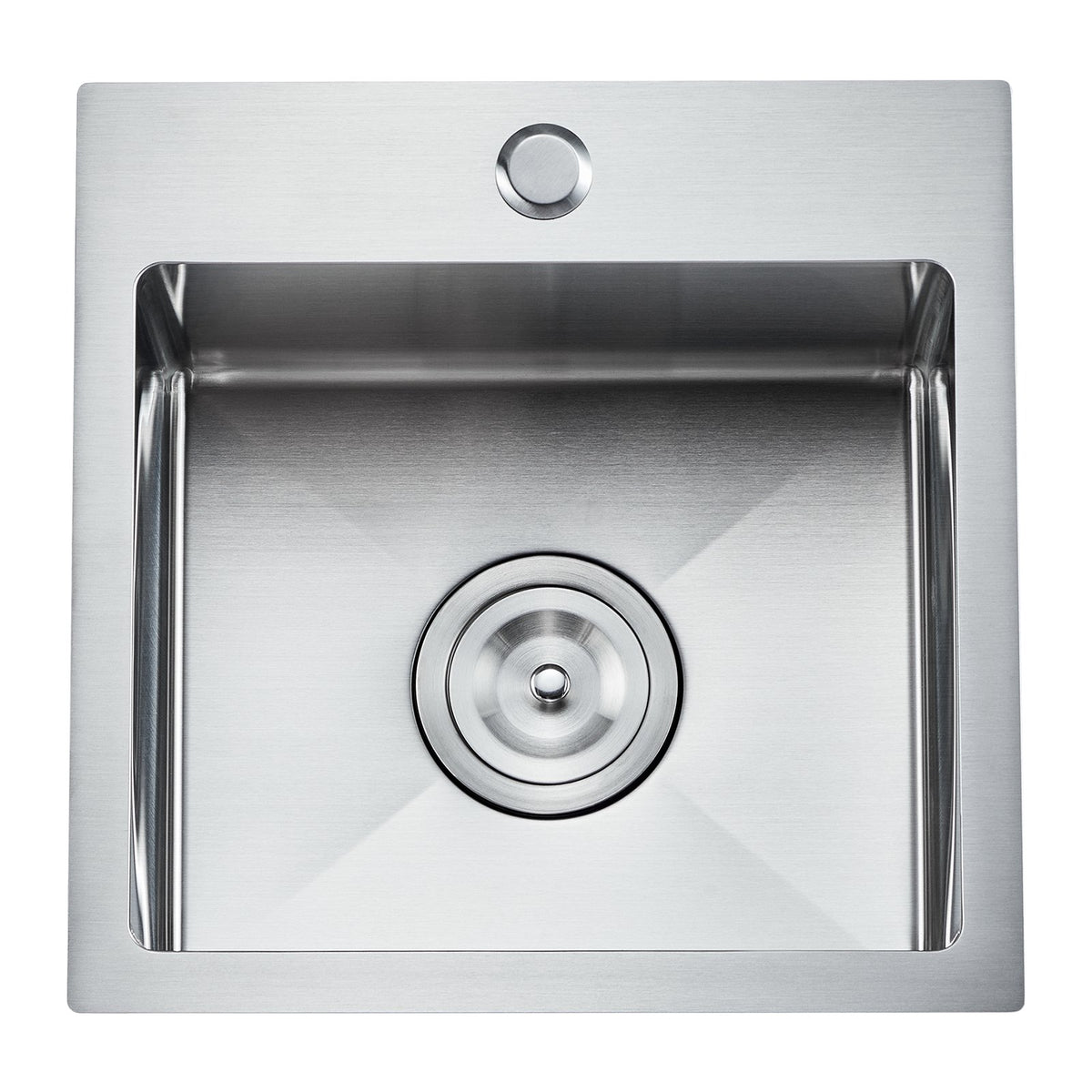 15' Kitchen Sink Top Mount Single Bowl Drop-in Basin Stainless Steel Bar