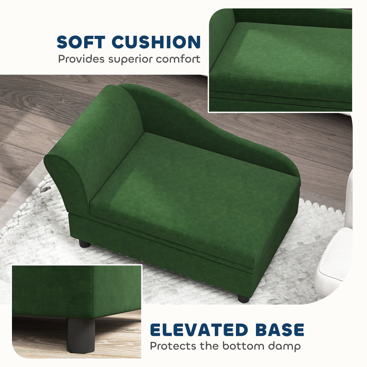 Pet Sofa Bed Couch With Storage, Pet Sofa For Cats And Small Dogs, Brown