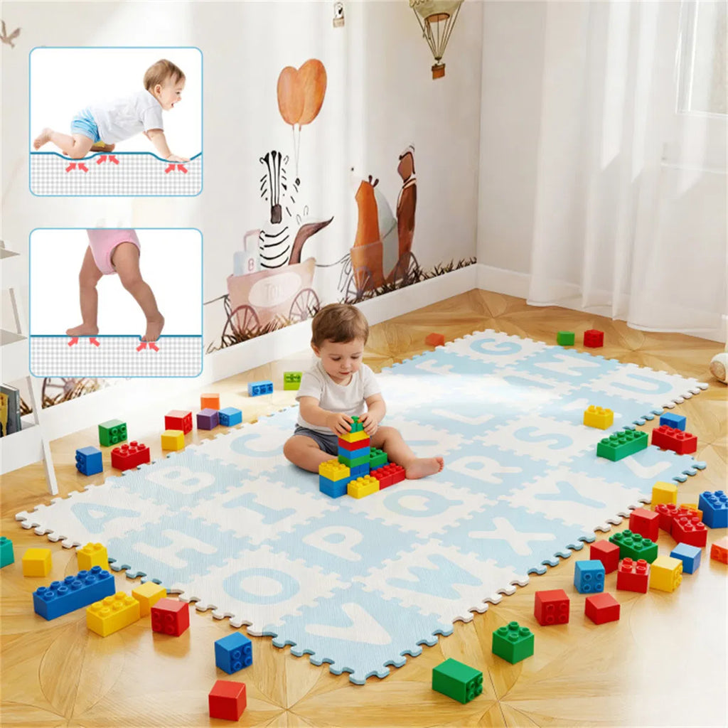 26PCS ABC Alphabet EVA Foam Play Mat, 31.75×31.75×1.02cm Bpa-free