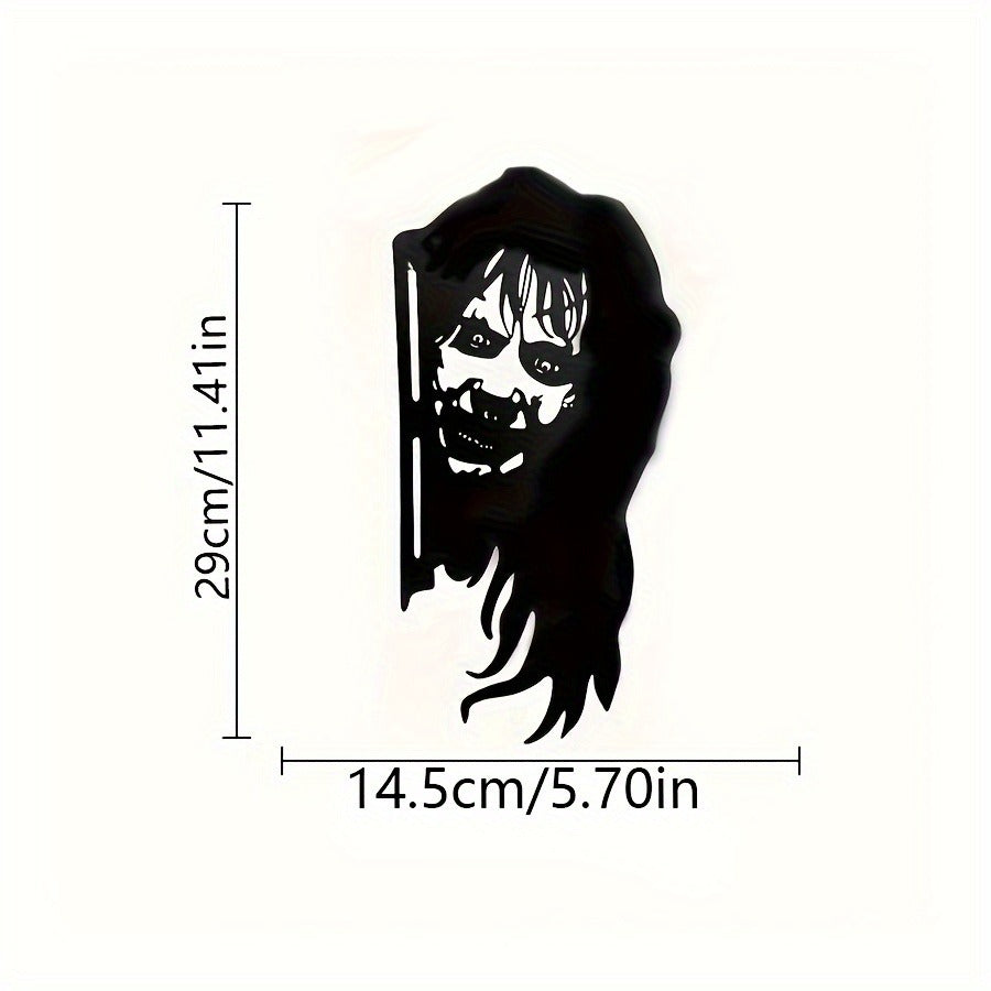 Gothic Witch Metal Wall Art - Handmade Wrought Iron Window Hanging