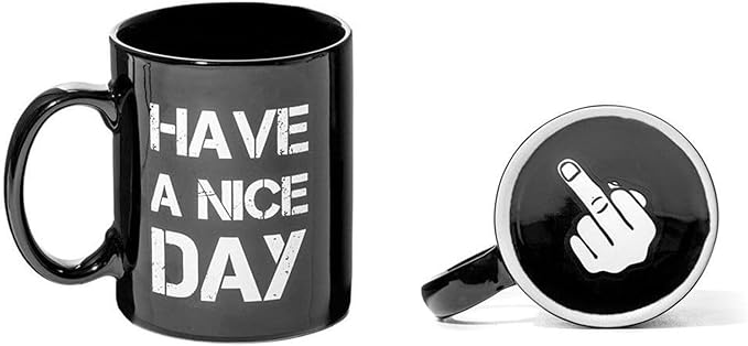 Middle Finger Coffee Cup With 3D Funny Middle Finger Inside Up Yours